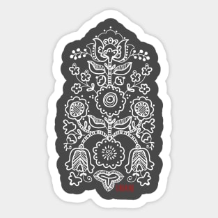 Ukrainian folk traditional embroidery tree. Sticker